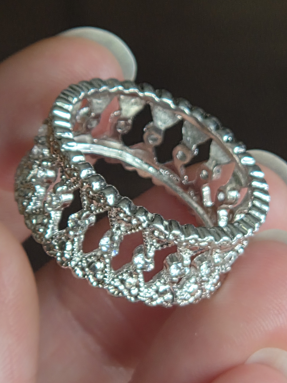 Avon Silver-Tone Openwork Filigree Women's Ring